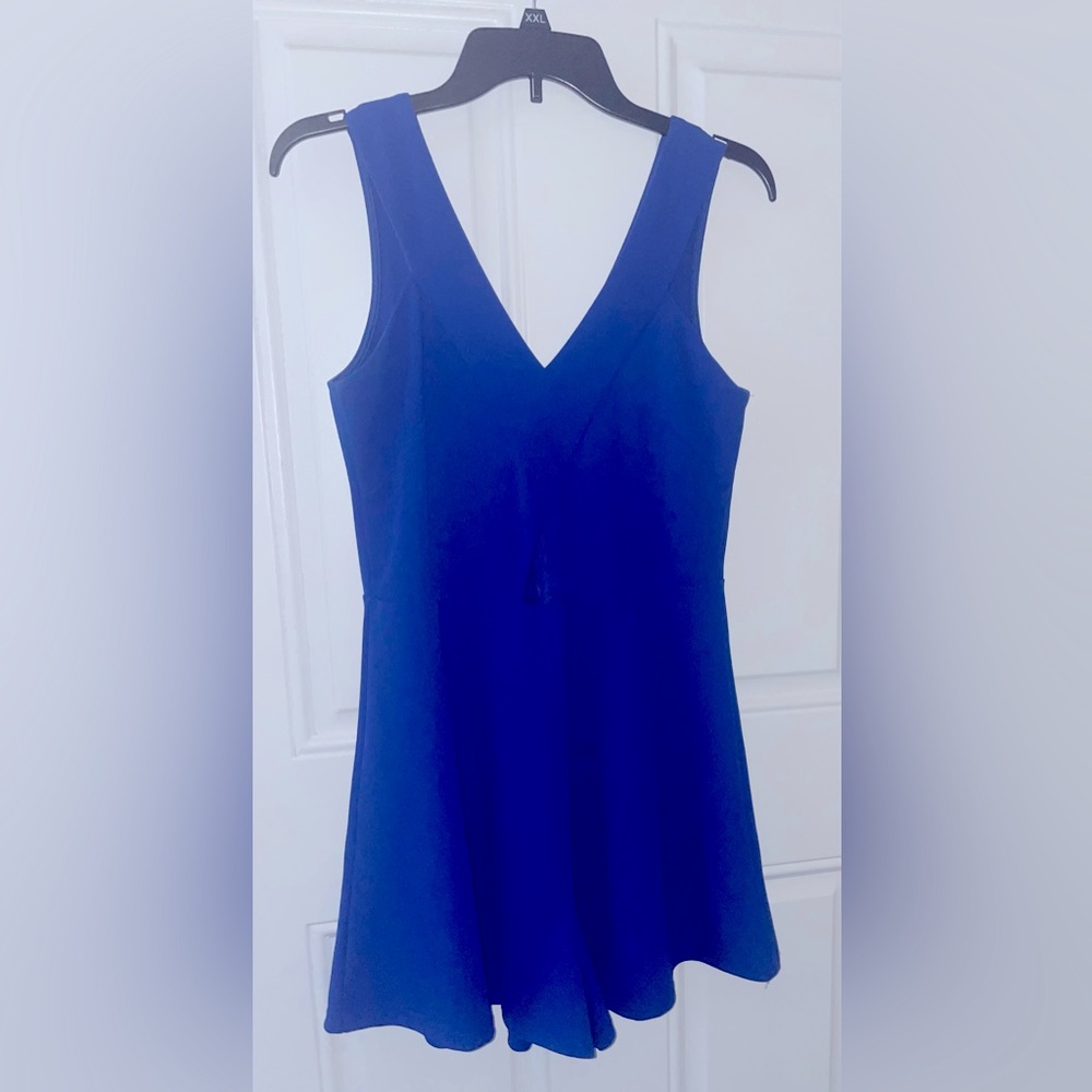 Royal blue romper with small cut out in front